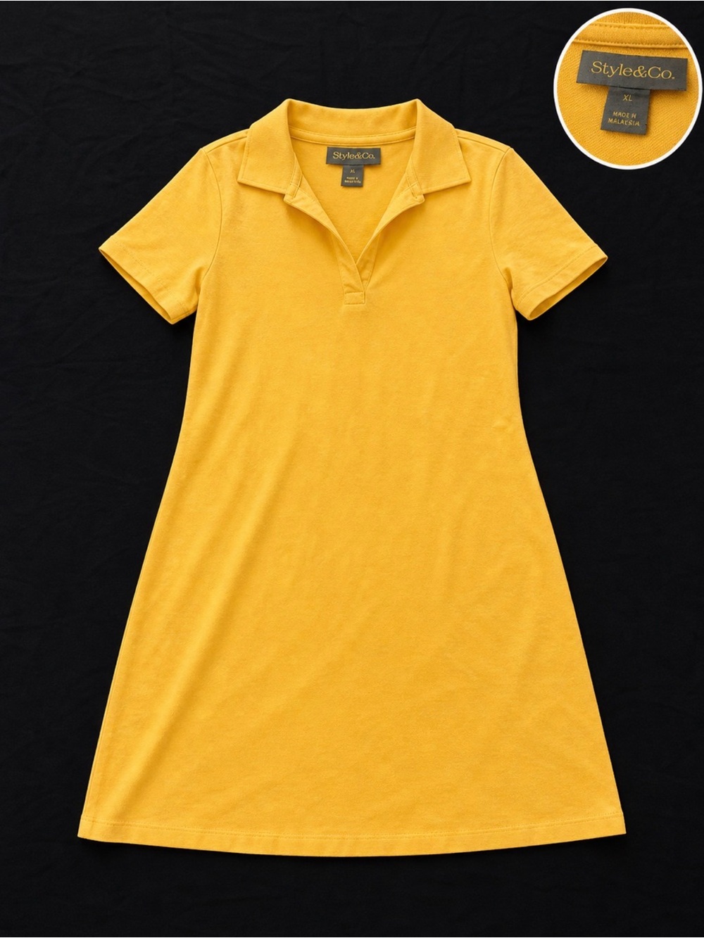 Style & Co. Mustard Yellow Polo Dress